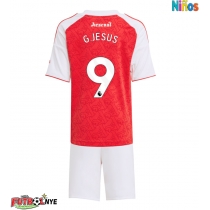 Camiseta Arsenal Gabriel Jesus #9 Primera Equipación para niños 2025-26 manga corta (+ pantalones cortos)